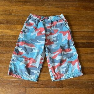 Mini Boden Orange/Grey/Blue Boys Pull On Bermuda Shorts, 11 Yrs